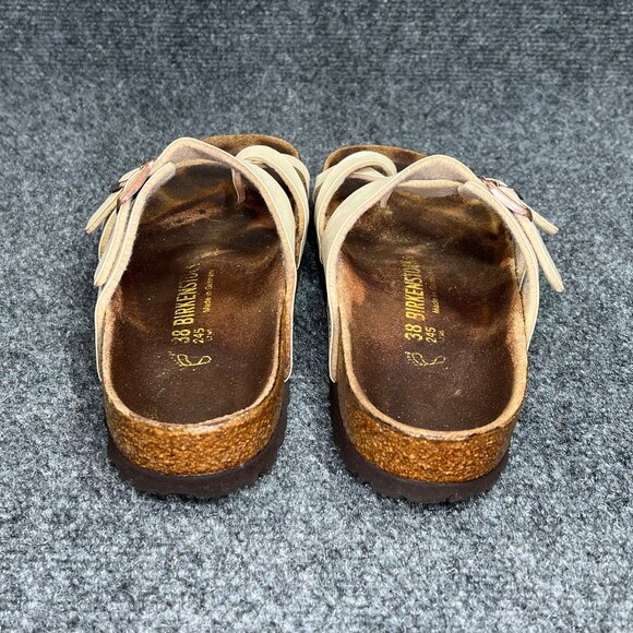 Birkenstock Mayari Sandals Womens Size 7 Cream Birko-Flor Buckle Strap Flip Flop - Picture 9 of 12